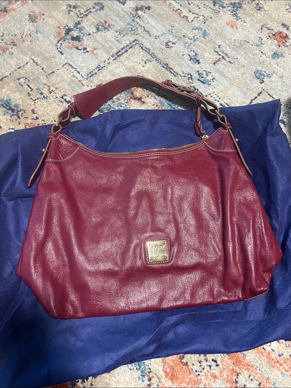 Dooney & Bourke Burgundy Lucca Leather Hobo shoulder Bag